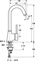 HANSADESIGNO, Miscelatore cucina, 51012201