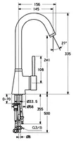 HANSADESIGNO, Kitchen faucet, low pressure, 51021101