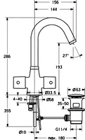 HANSADESIGNO, Miscelatore lavabo, 51072102