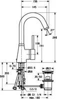 HANSADESIGNO, Washbasin faucet, low pressure, 51211101