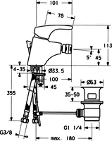 HANSAPOLO, Eengreepsmengkraan voor bidet, 51433203