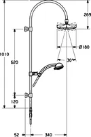 HANSANOVAJET, Garniture de douche à effet pluie, 51650100