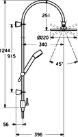 HANSADESIGNO, Overhead shower set, 51840100