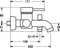 HANSADESIGNO, Wannenfüll- und Brausebatterie, 51852101