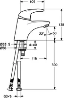 HANSAMIX, Miscelatore lavabo, 54082295