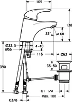 HANSAMIX, Miscelatore lavabo, 54092205