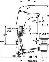 HANSAMIX, Washbasin faucet, 54131105