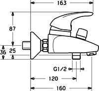 HANSAMIX, Wannenfüll- und Brausebatterie, 54742105