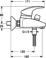 HANSAMIX, Wannenfüll- und Brausebatterie, 54742113