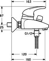 HANSAMIX, Wannenfüll- und Brausebatterie, 54742115