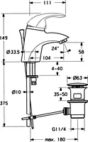 HANSASTAR, Waschtischbatterie, 55072100