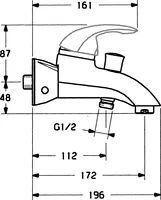 HANSASTAR, Wannenfüll- und Brausebatterie, 5574210092