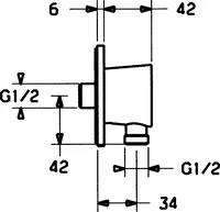 HANSAMURANO, Wall coupling for shower hose, 56180100