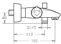 HANSAMICRA, Wannenfüll- und Brausebatterie, 58182101