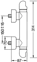 HANSALUX, Brausebatterie, 0075010542