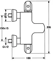 HANSATEMPRA, Wannenfüll- und Brausebatterie, 0844210482