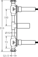 HANSAVARIO, Corpo incasso per  miscelatore lavabo, 51200200