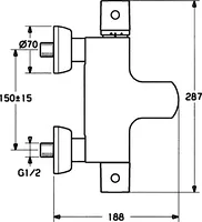 HANSATEMPRA, Wannenfüll- und Brausebatterie, 51392102