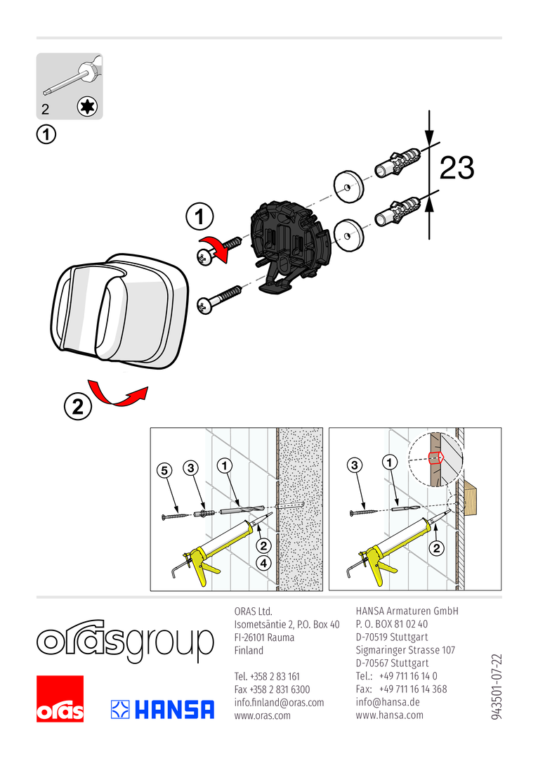 Installation and maintenance guide 943501-07-22