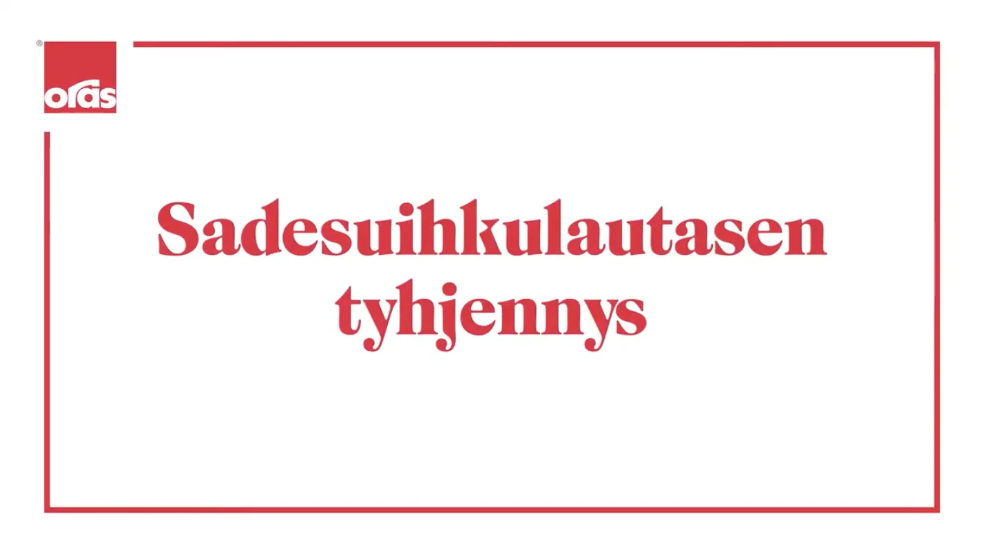 Sadesuihkulautasen tyhjennys