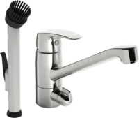 Utility room faucet with dishwasher valve