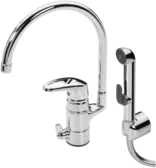 Washbasin faucet with washing machine valve