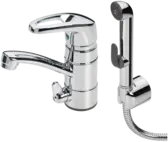 Washbasin faucet with washing machine valve