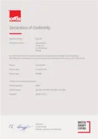 Godkännande/Certifikat Declaration of Conformity