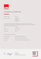 Godkännande/Certifikat Declaration of Conformity