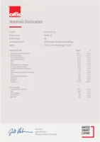 Hyväksyntä/Deklaraatio Materials Declaration