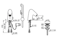 IL BAGNO ALESSI One by Oras, Washbasin faucet, 230/12 V, 8526FT