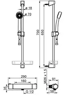 Oras Nova, Duschblandare med duschset, 160cc, 7427