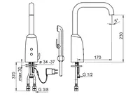 Oras Electra, Washbasin faucet, 230/12 V, 6337FT