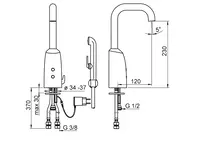 Oras Electra, Washbasin faucet, 230/12 V, 6336FT