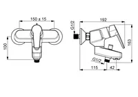 Oras Saga, Bath and shower faucet, 3972Y