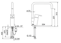 Oras Cubista, Kitchen faucet with dishwasher valve, 6 V, 2839F-Y