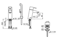 Oras Cubista, Washbasin faucet, 2808F