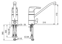 Oras Saga, Kitchen faucet with dishwasher valve, 1935F