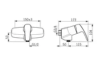 Oras Safira, Shower faucet, 1075