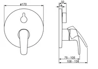 Oras Safira, Cover part for bath and shower faucet, 1044C