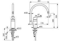 Oras Safira, Kitchen faucet, 1038