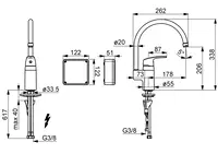 Oras Safira, Kitchen faucet, low pressure, 230/5 V, 1031EF