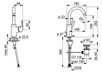 Oras Safira, Washbasin faucet, 1009F