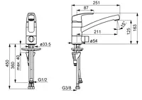 Oras Safira, Kitchen faucet with dishwasher valve, 1035F-104