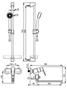 Oras Saga, Bath and shower faucet with shower set, 3945Y