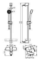 Oras Safira, Bath and shower faucet with shower set, 1067