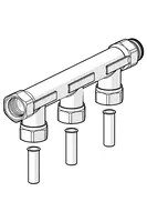 Oras, Distribusjonsramme med 3 uttak, G1/2XD15mm, 410625