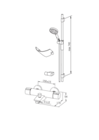 Oras Cubista, Bath and shower faucet with shower set, 2879U