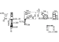 Oras Optima, Washbasin faucet, 3 V, 2711F