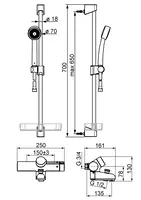 Oras Oramix, Bath and shower faucet with shower set, 7248